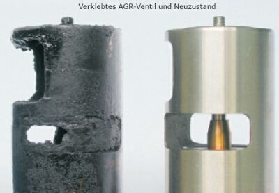Vergleich: neues und verkoktes AGR-Ventil