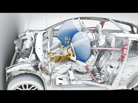 Airbag, Gurt und Lenkstange arbeiten zusammen